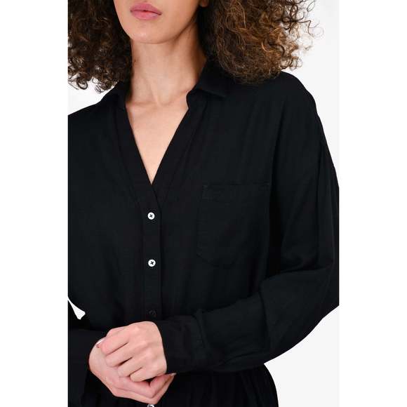 L Space Black Shirt Dress with Belt Size XS/S - Picture 2 of 3